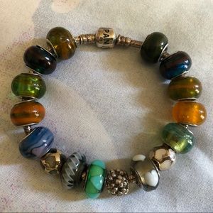 Authentic Pandora Bracelet Jewelry with 16 Charms